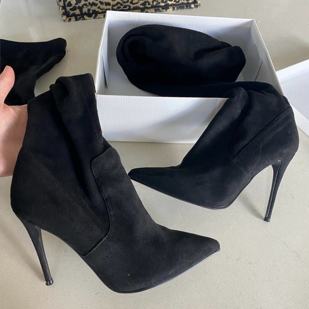 Steve Madden Black Over the Knee Stiletto Boots